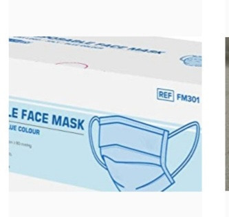 lot 400183 image: INTCO DISPOSABLE FACE MASK 3PLY BLUE COUNT 50