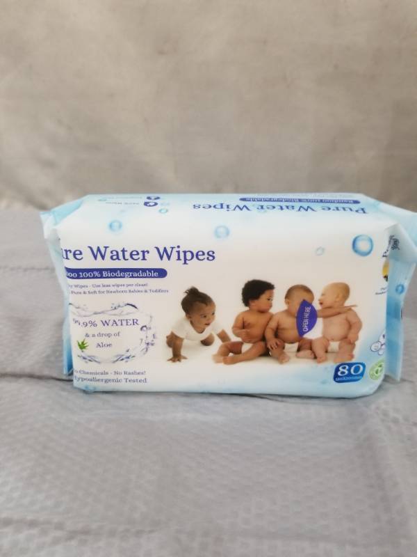lot 400186 image: PURE WATER WIPED 80 WIPES
