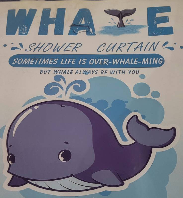 lot 400199 image: JES & MEDIS WHALE SHOWER CURTAIN 180 X 180 CM