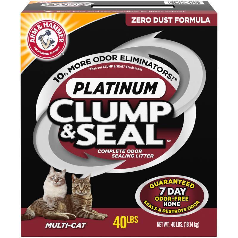 lot 400210 image: ARM & HAMMER Clump & Seal Platinum Cat Litter Multi-Cat 40 lb