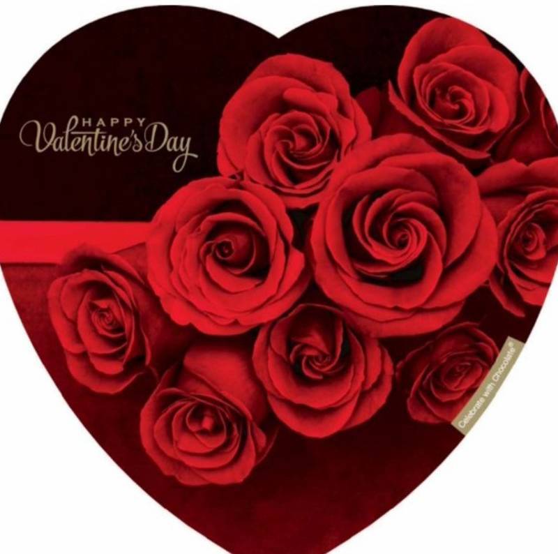 lot 800037 image: Elmer Chocolate Valentines Day Rose Flowers Heart Gift Box