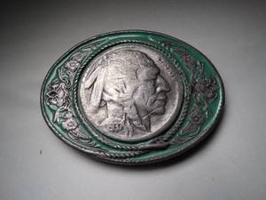 lot 23040 image: Buckle with Oversized Old Coin