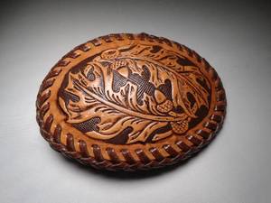 lot 23042 image: Leather Belt Buckle