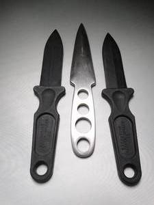 lot 23053 image: (2) Plastic Executive Letter Openers and 1 Metal Throwing Knife