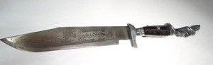 lot 23059 image: Mexican Hand Engraved Puma Decor  Militia Knife