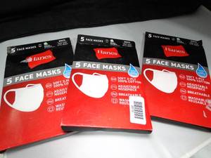 lot 23110 image: Lot of 3 Hanes Face Masks (5) in each