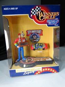 lot 23121 image: 1995 Jeff Gordon Winners Circle  50th Ann  Figurine and Car Made in 1988  in Unopened Box