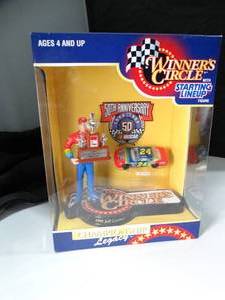 lot 23140 image: 1998 Kenner  Winners Circle  Nascar 50th Anniv  1995 Jeff Gordon Figure & #24 Car - Du Pont 