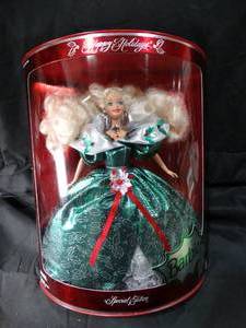 lot 23188 image: 1995  Happy Holidays Blonde Barbie  Unopened Box  Collectable