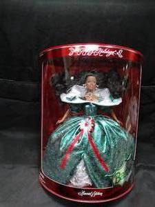 lot 23195 image: 1996  Happy Holidays  Black Barbie Doll  Mattel  in Box  Unopened 