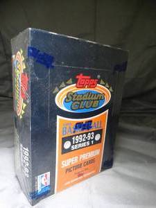 lot 23273 image: 1992-93 Topps Stadium Club  NBA Basketball  Series I  Super Premium Picture Cards  Sealed - Unopened Box