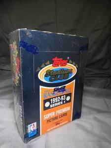 lot 23275 image: 1992-93 Topps Stadium Club  NBA Basketball  Series I  Super Premium Picture Cards  Sealed - Unopened Box