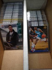 lot 23295 image: 2 Row Box  Misc Lot  Duplicate Rookie and Other Cards  Early 90s  NBA Basketball Cards  Unsearched