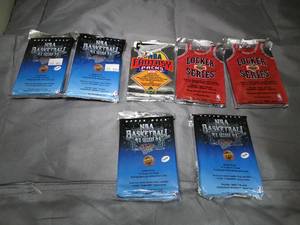 lot 23299 image: Lot of 7  Variety Of 1992-93 NBA Basketball Card Packs  One Open  Unsearched