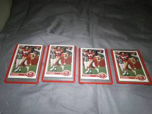 lot 23307 image: Lot of 4  Joe Montana  1991  49ers NFL Cards