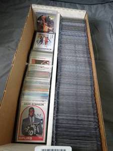 lot 23357 image: Large 2 Row Box Lot of NBA Basketball Cards  Variety w Several Rookie Cards  1990-92  Unsearched