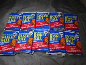 lot 23364 image: Lot of 10  1991 Fleer NBA Basketball Cards Packs  Unopened - Unsearched