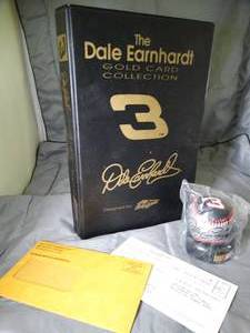 lot 23370 image: The Dale Earnhardt Gold Card Collection Album and Signed #3 Nascar Baseball