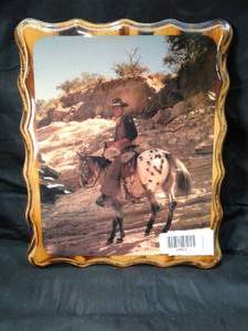 lot 23412 image: John Wayne and the Appaloosa (8x10) High Gloss on Wood  Wall Decor