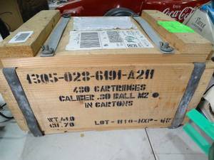 lot 23413 image: 480 Cartridges Cal. 30 Ball M2 In Cartons Sealed Ammo