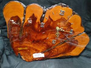 lot 23428 image: Unique High Gloss Wood with Small Clock
