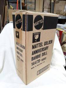 lot 23501 image: Unopened Mfg Box with Mattel  Golden Anniversary Barbie Doll  14479-9993