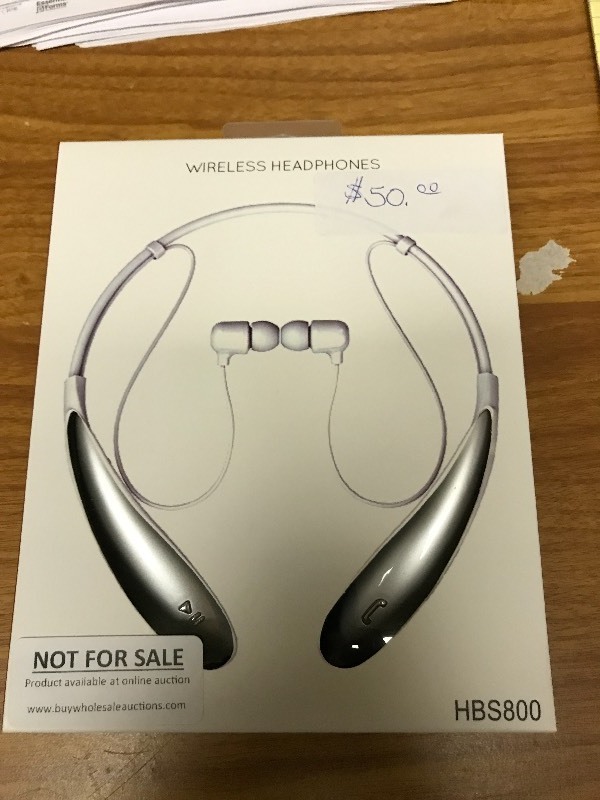 lot 1027 image: AWESOME Wireless Headphones - Silver - BRAND NEW IN BOX
