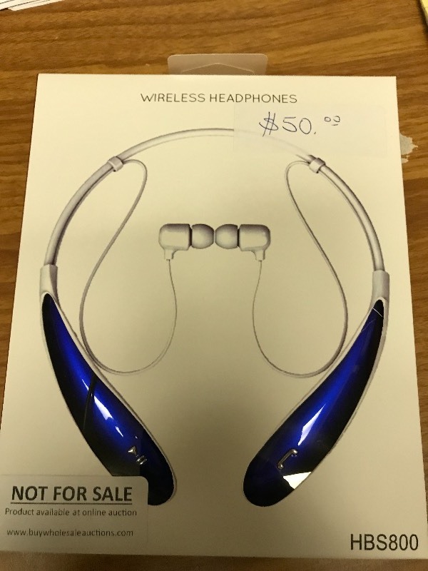 lot 1029 image: AWESOME Wireless Headphones - Blue - BRAND NEW IN BOX