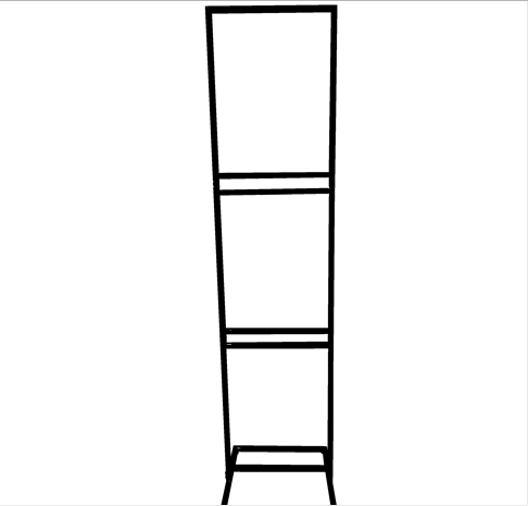 lot 1012 image: Matte Black 22Wx28H Bulletin Sign holder 3 tier square tubing
