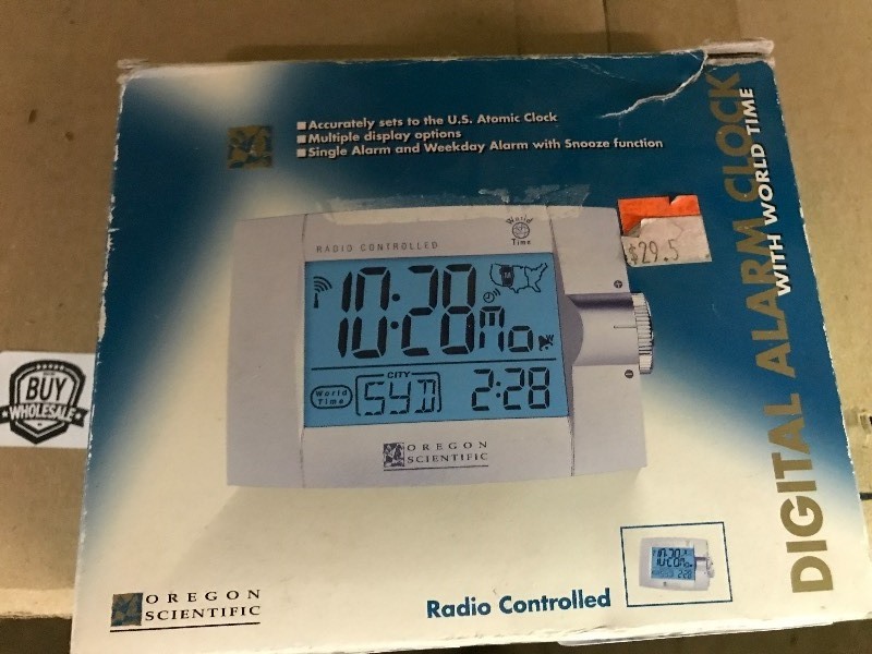 lot 1061 image: OREGON SCIENTIFIC Digital World Clock and alarm
