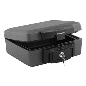 lot 52135 image: Sentry Safe Safe Box, Fireproof Waterproof, Lock Box, Black, Exterior 14.125 in W x 13 in D x 5.75 in H