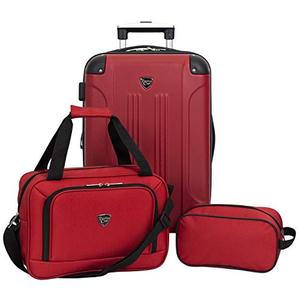 lot 52147 image: Travelers Club Chicago Hardside Expandable Spinner Luggage, Red, 3 Piece Set
