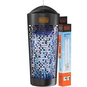 lot 52165 image: BLACKDECKER Bug Zapper- Mosquito Repellent & Fly Traps for Indoors- Mosquito Zapper & Killer- Gnat Trap Bug Catcher for Insects Outdoor, Half Acre Coverage & Free Bulb Included