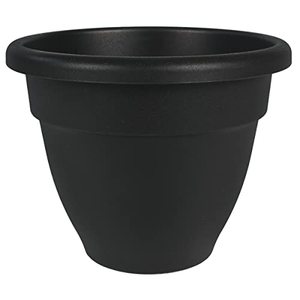 lot 52193 image: The HC Companies 12 Inch Caribbean Planter - Lightweight Indoor Outdoor Plastic Plant Pot for Herbs and Flowers, Black