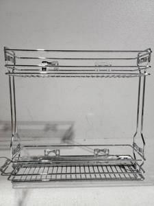 lot 12644 image: Rev-A-Shelf Chrome Pull Out 2 Tier Base Organizer