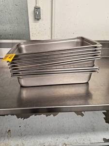 lot 25794 image: Lot of 9 Winco Stainless Steel Pans