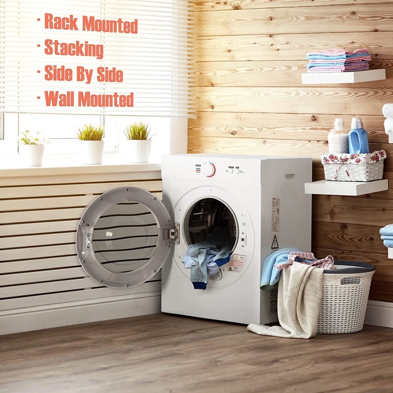 Euhomy Compact Laundry Dryer 1.8 cu.ft, Stainless Steel Clothes Dryers With  Exhaust Pipe, Four-Function Portable Dryer For Apartments, Home, Dorm,  White -Retail $279.99