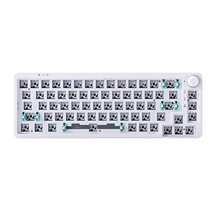 lot 46000099 image: GK GAMAKAY LK67 65% RGB Modular DIY Mechanical Keyboard, 67 Keys Hot Swappable 3pin5pin Switch, Programmable Triple Mode Bluetooth 5.0USB-C Wired2.4GHz Wireless Customized Keyboard Kit (White)