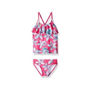 lot 46000100 image: Kanu Surf Big Girls Charlotte Flounce Tankini Beach Sport, Pink, Size 14