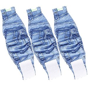 lot 46000110 image: Wegreeco Jeans Washable Male Dog Diapers (Pack of 3) - Washable Male Dog Belly Wrap (Medium - 15- 17 Waist)