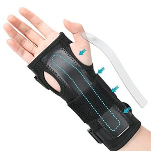lot 46000215 image: PKSTONE Wrist Splint for Carpal-Tunnel Syndrome, Adjustable Compression Wrist Brace for Right and Left Hand, Pain Relief for Arthritis, Tendonitis, Sprains