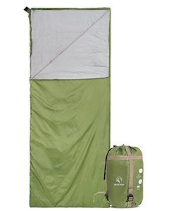 lot 46000229 image: REDCAMP Ultra Lightweight Sleeping Bag for Backpacking, Comfort for Adults Warm Weather, with Compression Sack Green (75x 32.5)