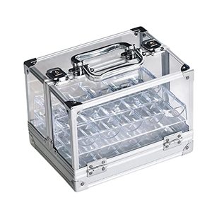 lot 46000251 image: GSE Poker Chip Cases, 600-Piece Acrylic Poker Chip Carrier 600 Count Poker Chip Holder with 6 Chip Trays (1 Acrylic Chip Case  6 Chip Trays)