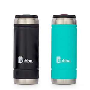 lot 46000271 image: Bubba Trailblazer Tallboy Vacuum-Insulated Stainless Steel Tumbler with Spill-Proof Slider Lid, 18oz Beverage Bottle Keeps Drinks Cold for 12 Hours, Licorice & Island Teal