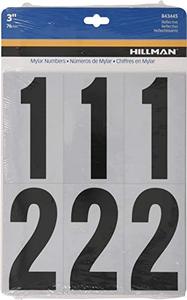 lot 46000277 image: Hillman 843445 Reflective Adhesive Mailbox Number Pack, 3, Black and White