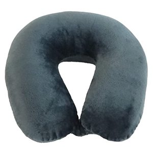 lot 46000479 image: Worlds Best Feather Soft Microfiber Neck Pillow, Charcoal