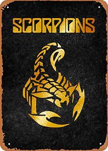 lot 46000146 image: FLmiling Music Gold Plate Scorpions Plaque Poster Metal Tin Sign Retro Vintage 8x12 Inch Wall Decor
