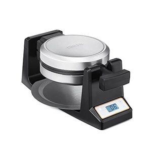 lot 46000155 image: CRUX Rotating Belgian Waffle Maker with Deep Nonstick Plates - Digital Waffle Iron with LCD Display, Browning Control and Cord Storage, Stainless Steel