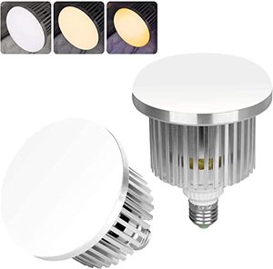 lot 46000157 image: Emart Professional Photography Remote Control LED Light Bulb, Adjustable Color Temperature 3000k to 5500k Lighting Photo Studio Lamp with 3 Light Modes and 10 Brightness Levels - 2 pcs
