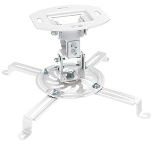 lot 46000160 image: WALI Projector Ceiling Mount, Universal Low Profile Projector Mount with Retractable Arms and Multiple Adjustment Function (PM-002-W), White